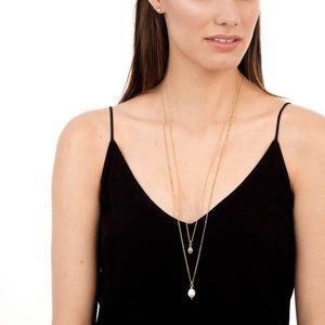 Stella and dot double pearl necklace